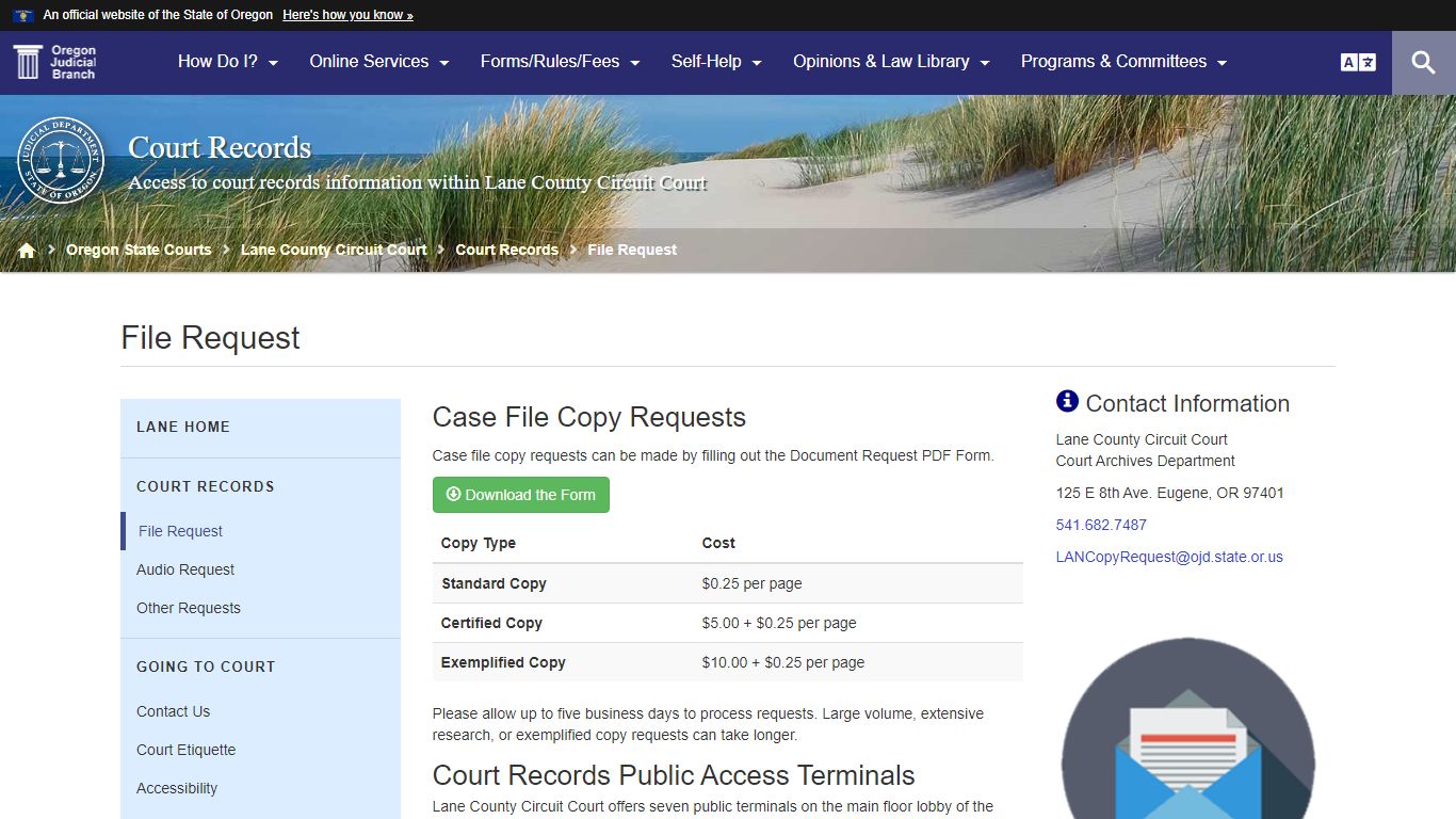 File Request : Court Records - Oregon Judicial Department